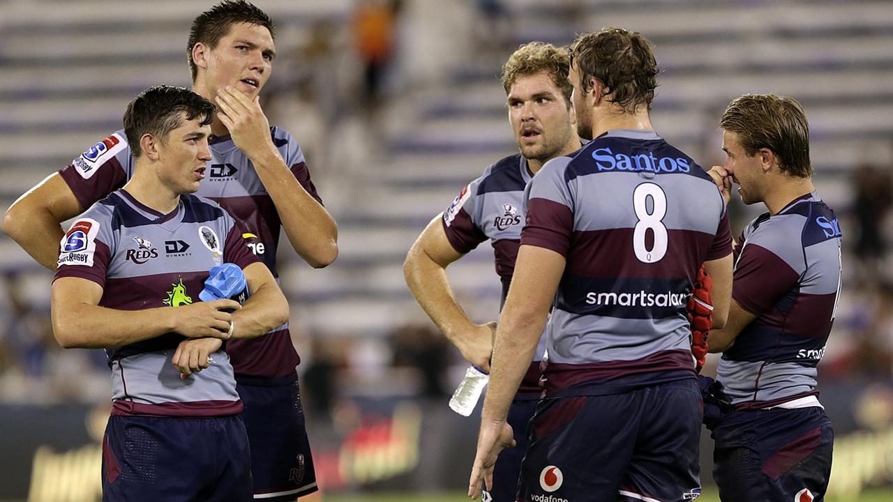 The Reds react at the end of a match at Jose Amalfitani Stadium.