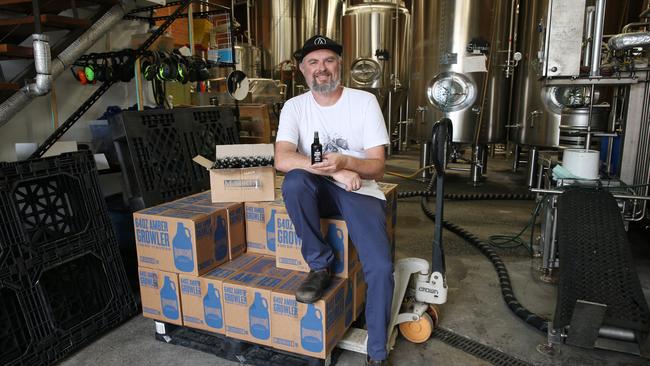 Richard Adamson, co-owner of Young Henrys in Newtown, Sydney. The brewer will produce hand sanitiser using ethanol. Picture: Britta Campion / The Australian