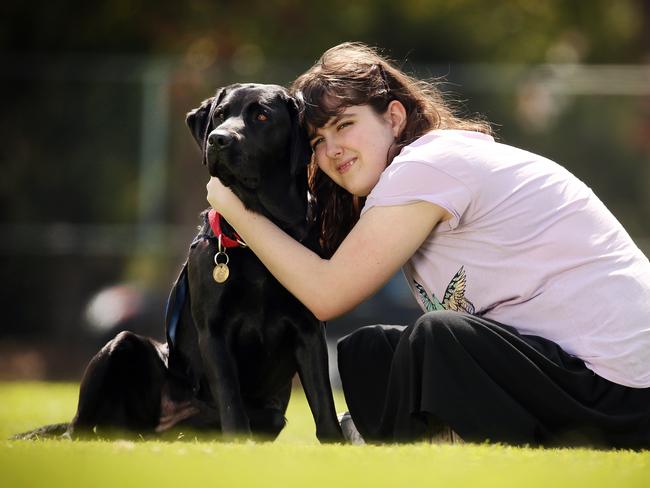 Grace Anderson, 19, spending time with Asta. Picture: Sam Ruttyn