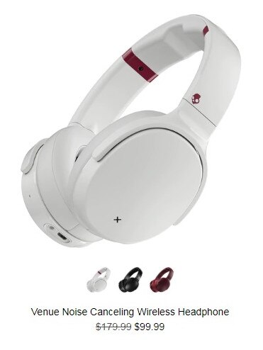 Skullcandy wireless headphones offered on its American site. Picture: Skullcandy website