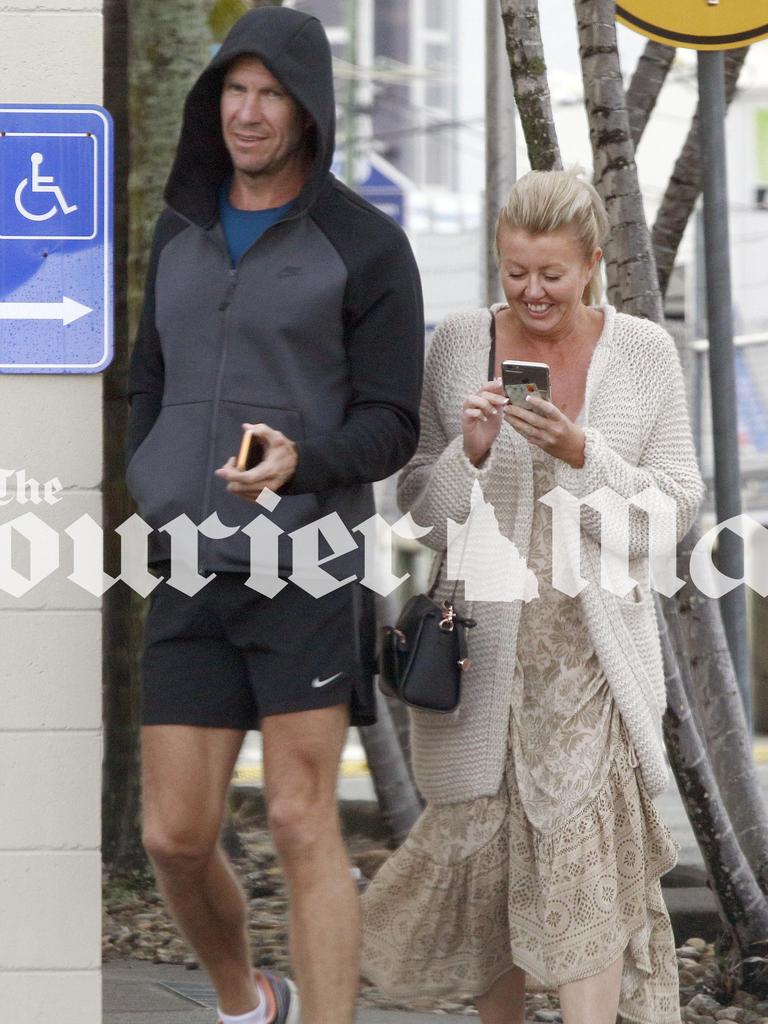 Former Billabong CEO Matthew Perrin and partner Belinda Otton on the Gold Coast today. Picture: WP Media