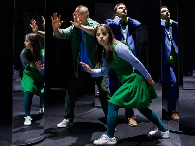 Restless Dance Theatre performers Charlie Wilkins, Jianna Georgiou and Bhodi Hudson in Shifting Perspectives at the Queens Theatre. Picture: Matt Turner