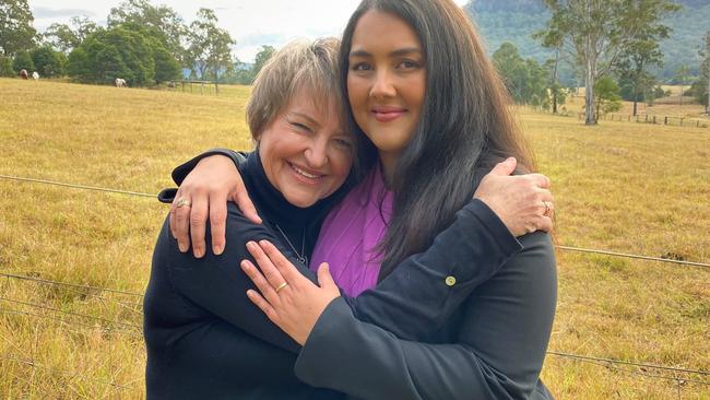 Kathleen Folbigg's friend Tracy Chapman and lawyer Rhanee Rego together outside Chapman's property in Glenreagh following Ms Folbigg’s release after 20 years in prison. Picture: NCA NewsWire/Toni Fuller