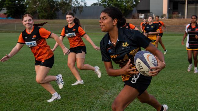 Layla Draper as NT rugby juniors training at Rugby Park ahead of selection into the representative squads. Picture: Pema Tamang Pakhrin