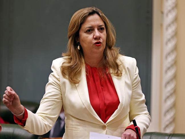 Premier Annastacia Palaszczuk speaking during Parliament. Pics Tara Croser.