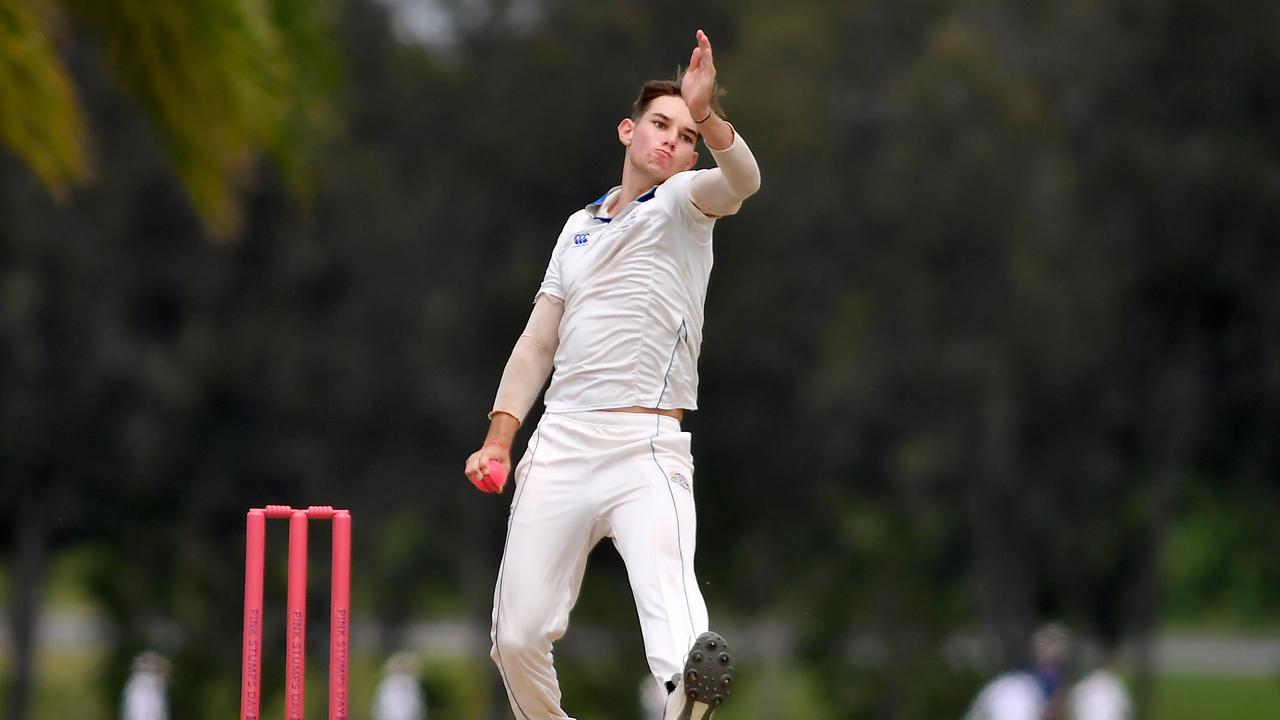 St Joseph's Nudgee College bowler Luke Maugeri. Picture: John Gass