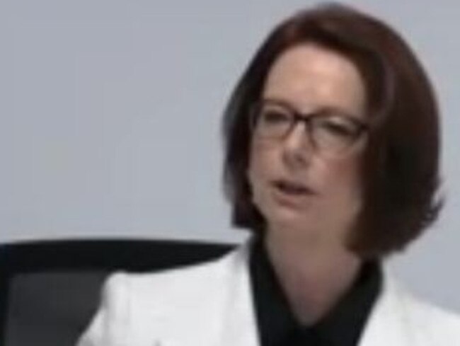 Ms Gillard giving evidence at the union royal commission.