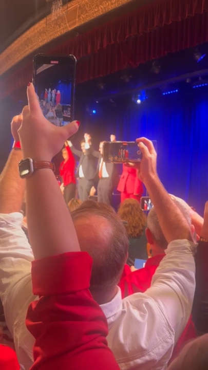 Labor HQ erupts as Albo claims victory