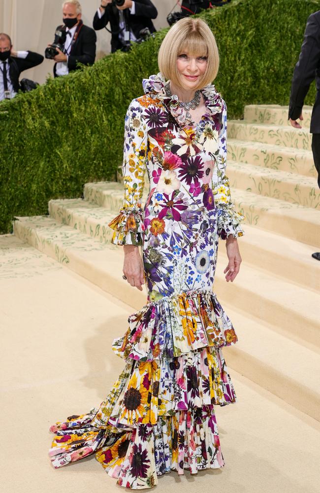 Anna Wintour in Oscar de la Renta. Picture: Getty Images