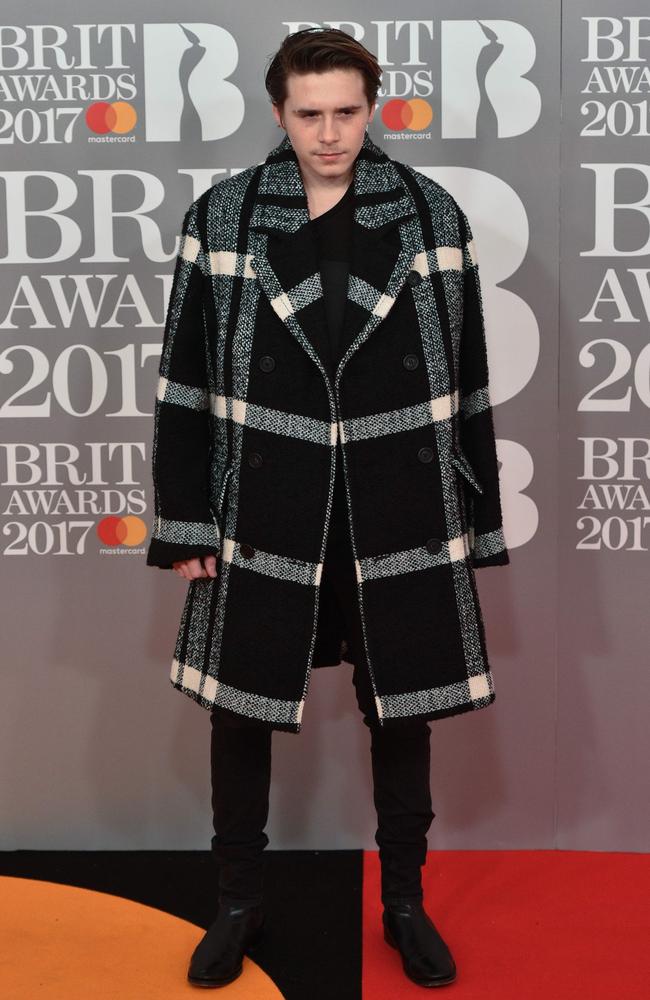 Brooklyn Beckham attends The BRIT Awards 2017 at The O2 Arena on February 22, 2017 in London, England. Picture: AFP