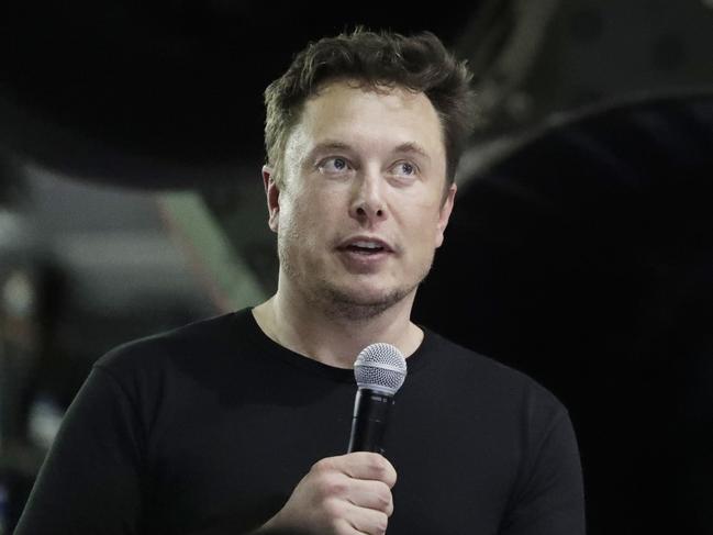 SpaceX founder and chief executive Elon Musk speaks after announcing Japanese billionaire Yusaku Maezawa as the first private passenger on a trip around the moon, Monday, Sept. 17, 2018, in Hawthorne, Calif. (AP Photo/Chris Carlson)