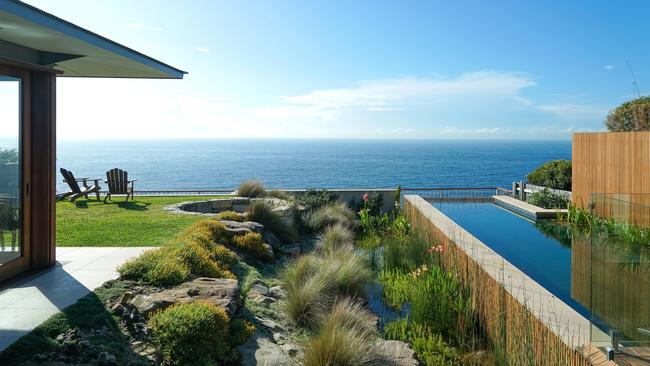 Coastal garden created by Jane Irwin at Vaucluse, Sydney. Picture: Dan Harmon.