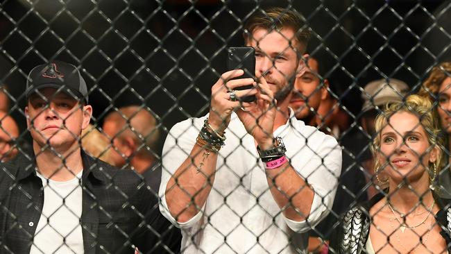 Matt Damon, Chris Hemsworth and Elsa Pataky were ringside at the Melbourne UFC234.