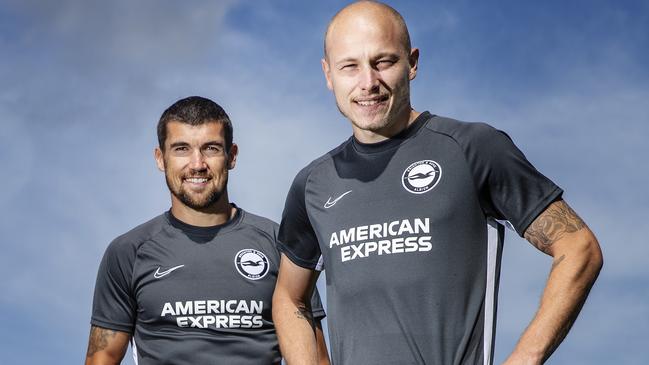 Ryan and Aaron Mooy have an Aussie enclave in Brighton. Photo: Hollie Adams