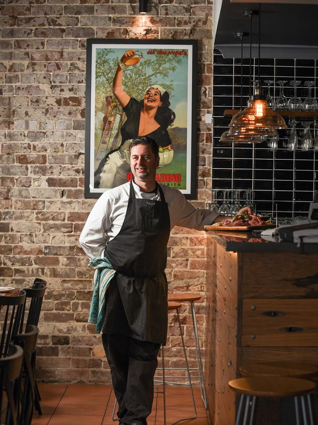 Co-owner and chef Giuseppe D'Andrea standing at bar in the new and improved il Buco Kitchen. At 142A Liverpool Rd, Burwood. Picture: Flavio Brancaleone