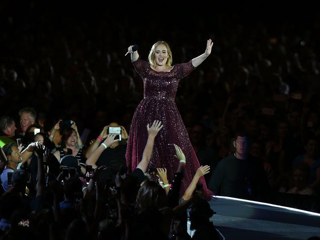 Adele performing for her fans in Perth this week.