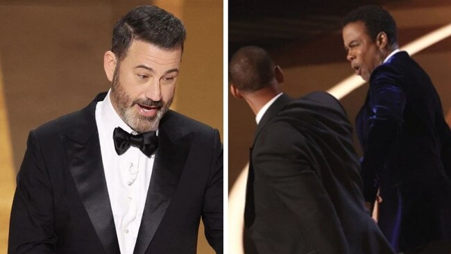 Oscars host Jimmy Kimmel made several jokes about Will Smith’s infamous slap.