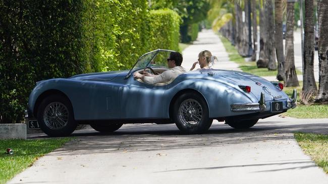 Newlyweds Brooklyn and Nicola Peltz in their new Jaguar. Picture: Pichichipixx / SplashNews.com/ Media Mode