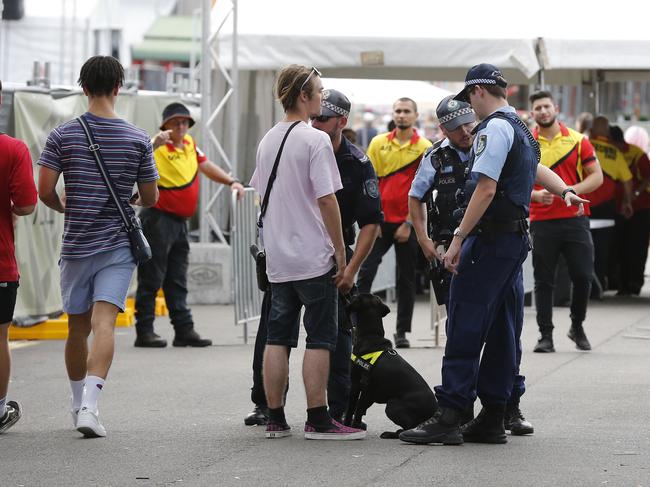 Police presence at the Hidden 2019 Dance Festival at Olympic Park in March.