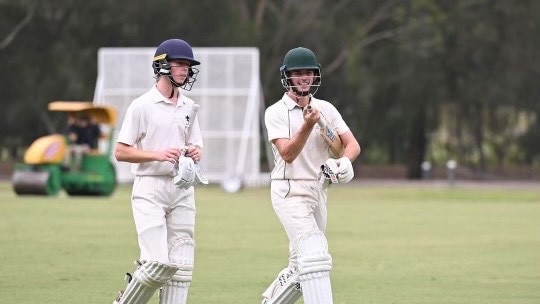 Ted Bain made a century for Geelong College. Picture: Supplied