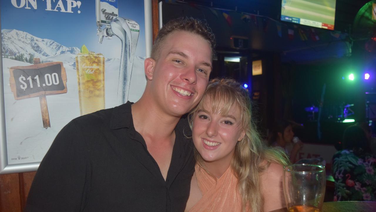 Daniel Staples and Maggie Cole from Noosa celebrated New Year at Beaches. Picture: Laura Thomas