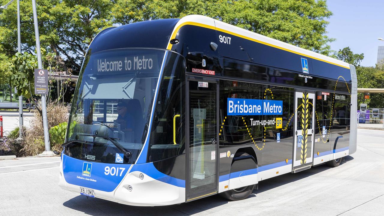 Brisbane residents on board Brisbane Metro during testing from UQ Lakes Station, St Lucia to Eight Mile Plains electric bus depot in October 2024 – Picture: Richard Walker