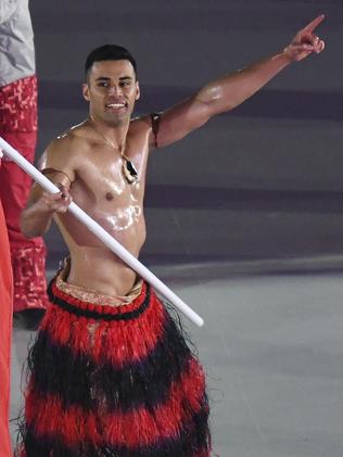 Pita Taufatofua is back ... and shirtless ... for the Winter Olympics. Picture: AP