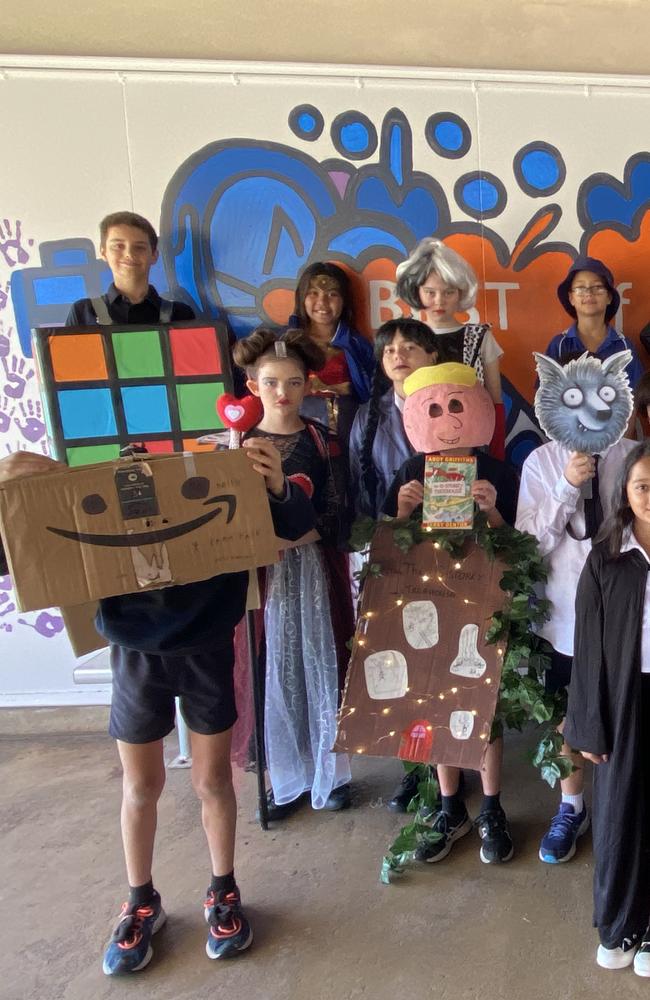 Students from Gladstone West State School in their Book Week costumes. Picture: Gladstone West State School.