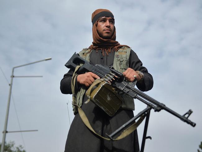 A Taliban fighter attends a rally in Kabul as they celebrated after the US pulled all its troops out of the country to end a brutal 20-year war. Picture: AFP