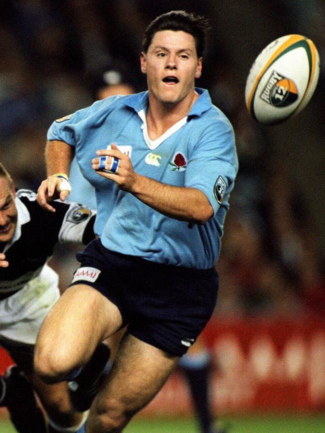 Matt Burke with the NSW Waratahs in 1996.