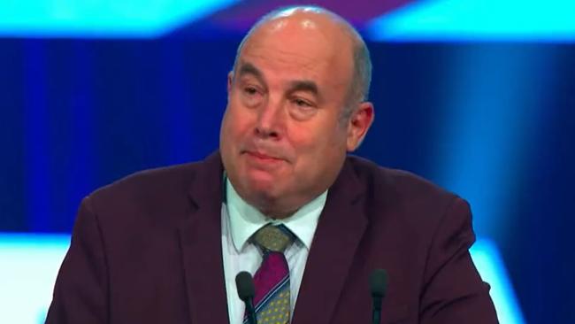 Comedian Rodney Marks speaking as ‘Dr Chaim Tsibos’. Picture: Twitter