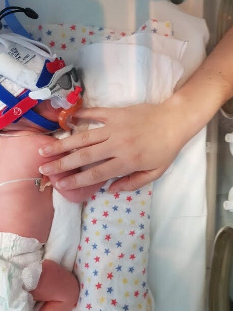 Joplin Bowyer was born seven weeks early and spent time in the Neonatal Intensive Care Unit at the Mercy. Picture: Supplied