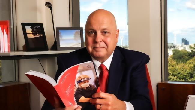 Victorian Treasurer Tim Pallas reviews the budget before his speech. Picture: NCA NewsWire / Ian Currie