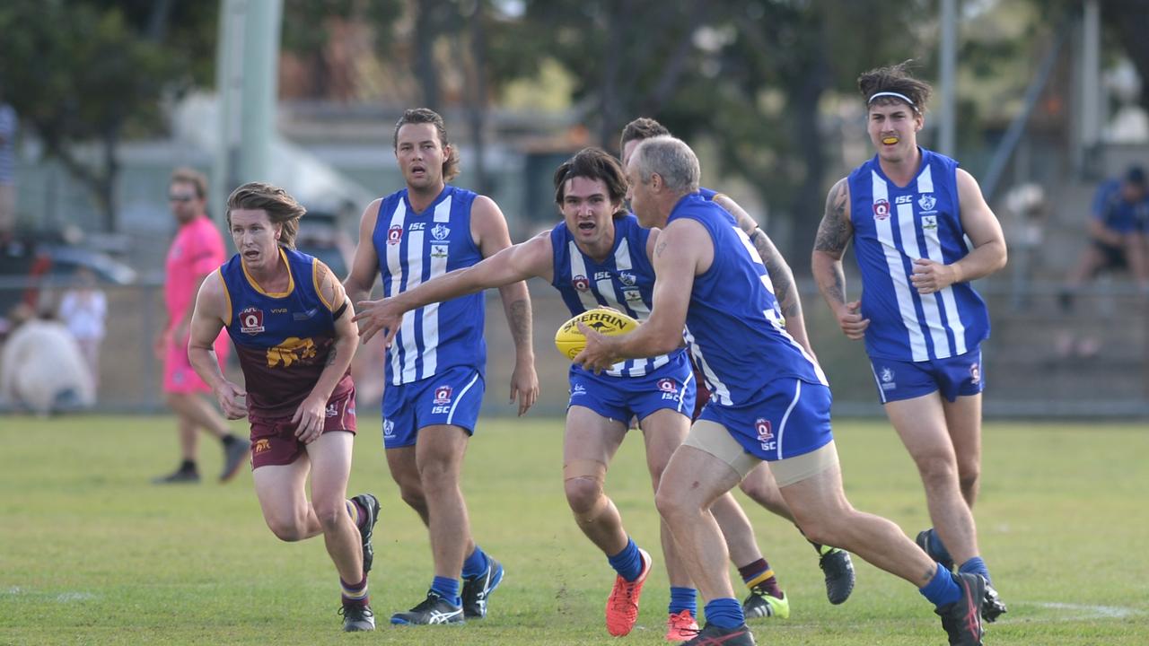 AFL Capricornia: Brothers' Scott Smithwick with the ball