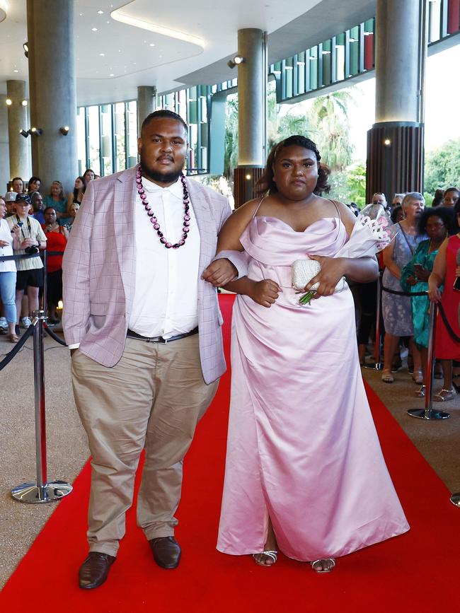Santiago Dorante and Abiuana Done arrive at the Trinity Bay High School formal evening, held at the Cairns Convention Centre. Picture: Brendan Radke