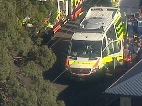 Emergency services are on the scene at an alleged shooting in Engadine on Friday morning, November 23, 2018. It is believed that two people have been shot.Picture: Nine News