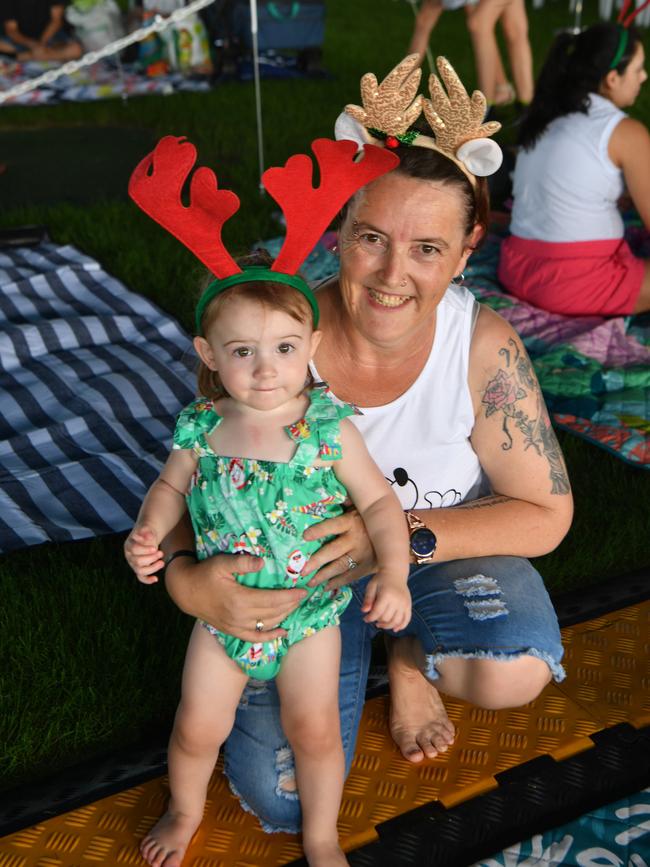 Carols by Candlelight at Riverway 2022. Felicity Harper with Olivia, 20 months. Picture: Evan Morgan