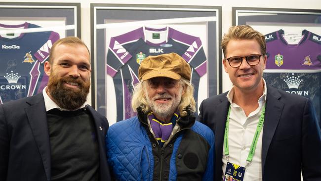 Justin Rodski (right) was in Fiji to announce the first NRL pre-season game in the country. Picture: Supplied