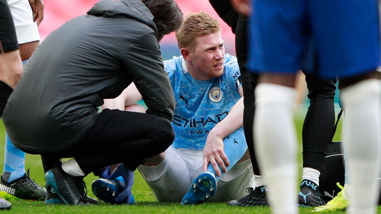 Manchester City star Kevin de Bruyne limped off as Manchester City had their quadruple dream denied.
