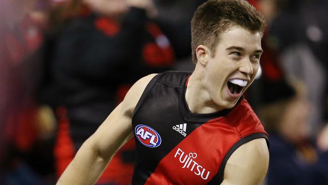 Zach Merrett and the Bombers face St Kilda in a huge Friday night clash. Picture: Michael Klein