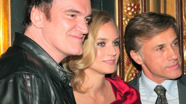 Quentin Tarantino with Diane Kruger and Christoph Waltz at the premiere of film Inglourious Basterds at the State Theatre in Sydney in 2009.