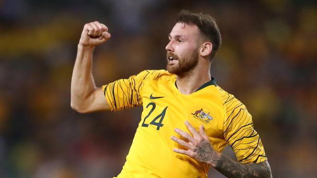 SYDNEY, AUSTRALIA – NOVEMBER 20: Martin Boyle of Australia celebrates scoring a goal during the International Friendly Match between the Australian Socceroos and Lebanon at ANZ Stadium on November 20, 2018 in Sydney, Australia. (Photo by Cameron Spencer/Getty Images)