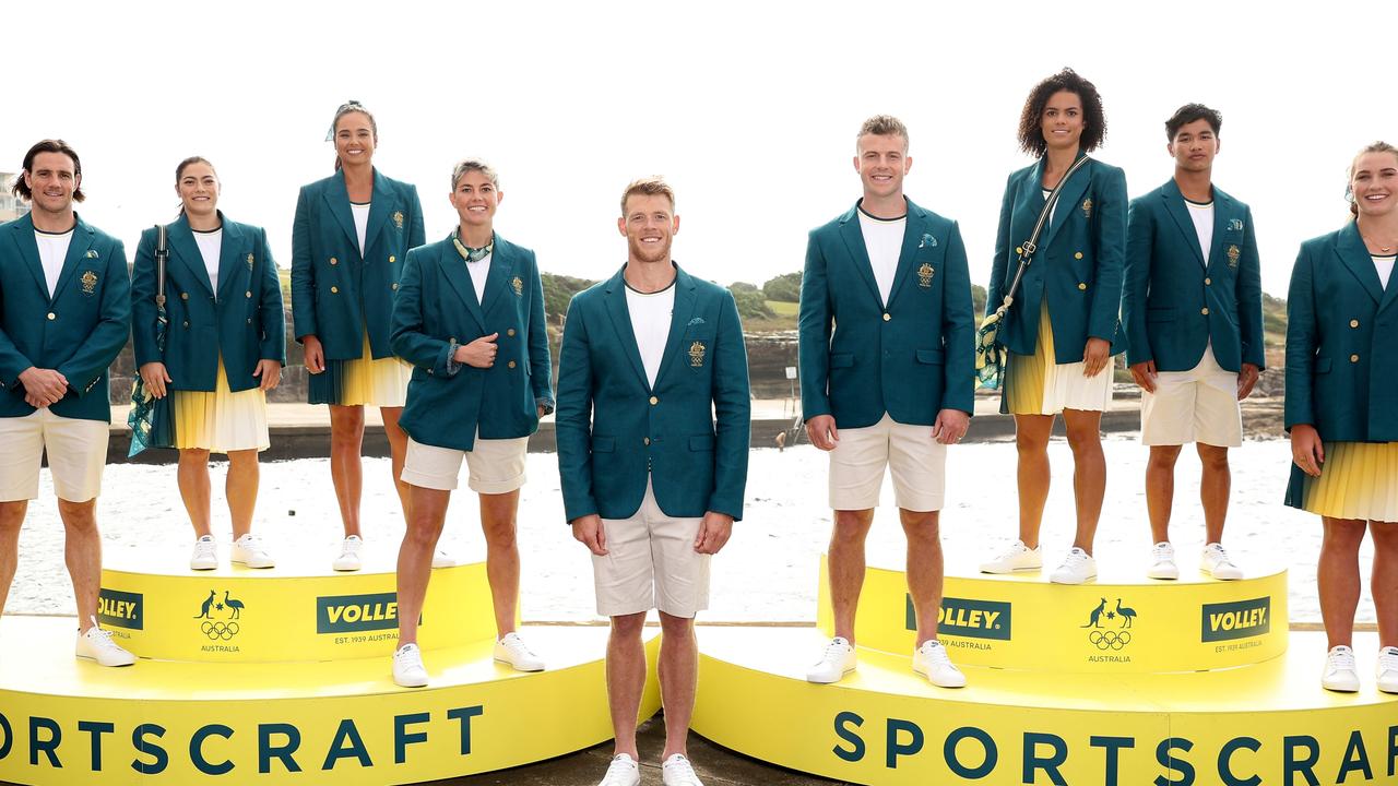 Members of the Australian Olympic team in their opening ceremony blazers. (Photo by Matt King/Getty Images)