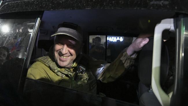 Wagner Group leader Yevgeny Prigozhin leaves the Southern Military District headquarters on June 24, 2023 in Rostov-on-Don, Russia. Picture: Getty