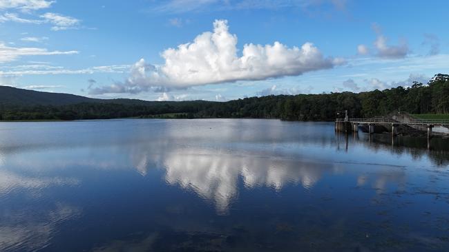 DJI Flip captures the reflections of clouds well on the water. Mark Furler