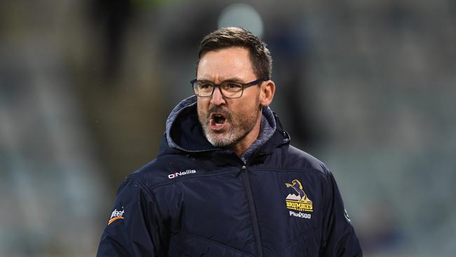 Brumbies coach Dan McKellar says player welfare has forced the Brumbies to relocate. Picture: AAP Image/Lukas Coch