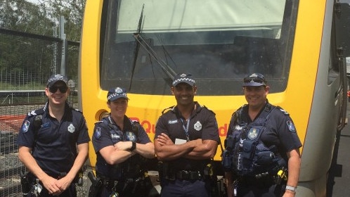 Members of the Police Railway Squad train for security work on the Moreton Bay Rail Link.