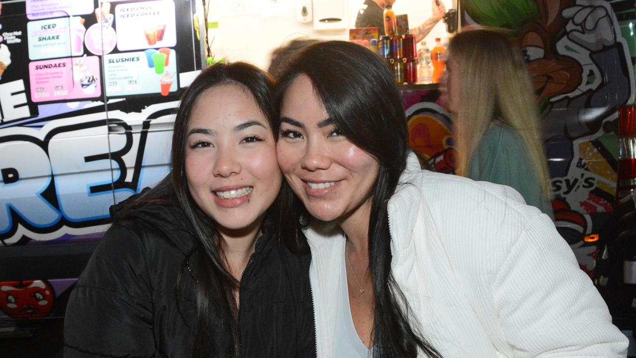 Vitoria and Jessica Toeda at Night Bite markets at Palm Beach-Currumbin SHS, Palm Beach. Pic: Regina King