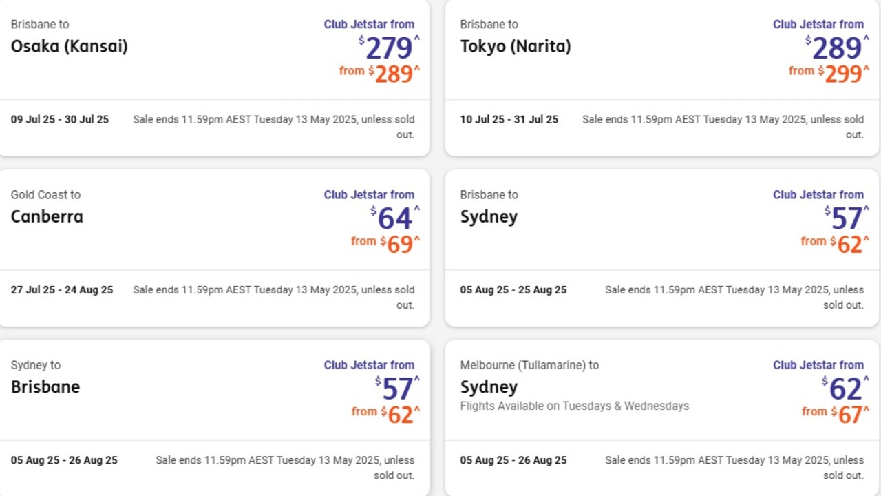 International fares will be available from $140, from Perth to Singapore.