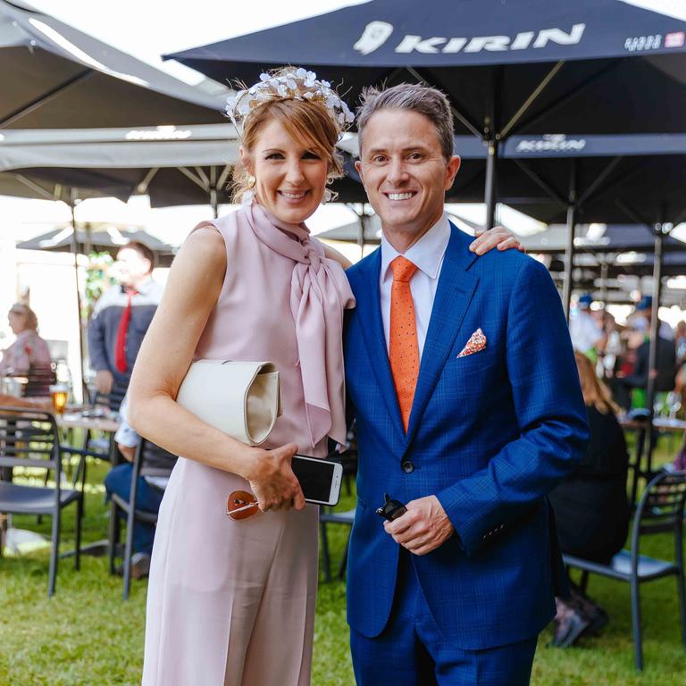 Sharyn Ghidella and Max Futcher at the Eagle Farm Racecourse.